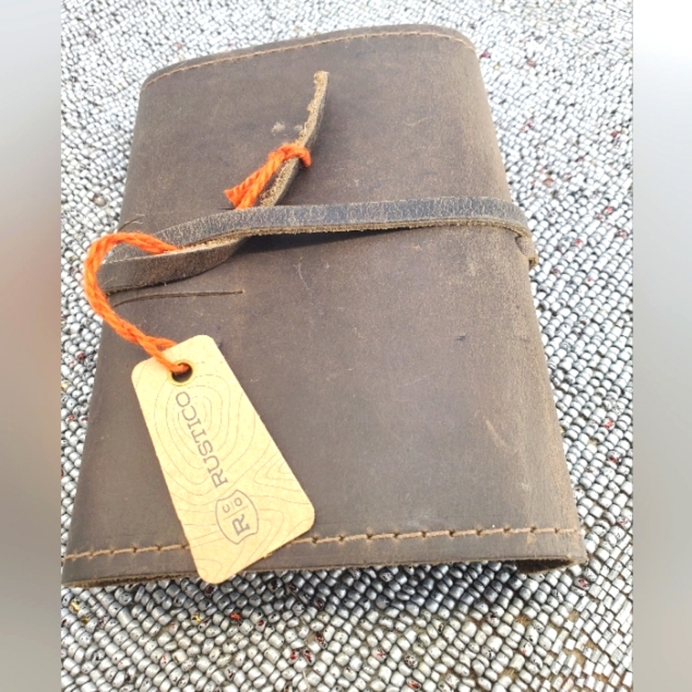 Rustico Dark Brown Leather Folding Carrying Case Pouch Tech Wallet (**)